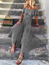 Load image into Gallery viewer, Off-The-Shoulder Printed Holiday Dress