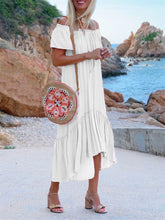 Load image into Gallery viewer, Elegant Romantic Dating Short Sleeve Irregular Midi Dress