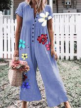 Load image into Gallery viewer, Romantic Pastoral Floral Casual Loose Jumpsuit