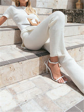 Load image into Gallery viewer, Round Neck Short Sleeve Knitted Loose Suit