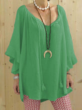 Load image into Gallery viewer, Sexy Deep V-Neck Ruffled Sleeve Loose Tops