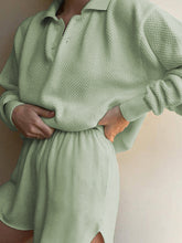 Load image into Gallery viewer, Casual Loose V-neck Solid Color Lapel Two-piece Suit