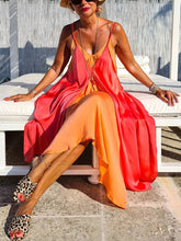 Load image into Gallery viewer, Bohemian with Suspenders and Contrast Colors Dress