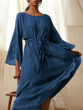 Load image into Gallery viewer, Fashion Round Neck Solid Color Casual Dress