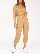 Load image into Gallery viewer, Long Sleeve Cropped Top and Loose Trousers Suit