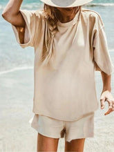 Load image into Gallery viewer, Simple Casual Short Sleeve Top Pants Suit