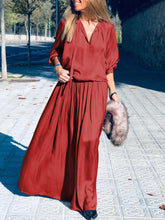 Load image into Gallery viewer, Simple And Loose Casual V-Neck Dress