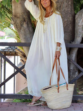 Load image into Gallery viewer, Elegant Simple Loose Long Sleeve Maxi Dress