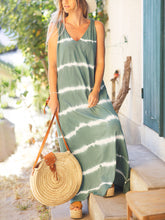 Load image into Gallery viewer, Striped V-neck Sleeveless Loose Long Casual Dress