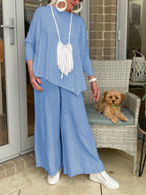 Load image into Gallery viewer, Casual Round Neck Blouse Comfortable Trousers Women's Suit