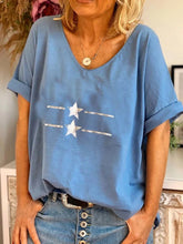 Load image into Gallery viewer, V-Neck Printed Short-Sleeved T-Shirt