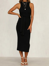 Load image into Gallery viewer, Sexy Solid Color Turtleneck Sleeveless Dress