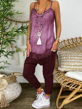 Load image into Gallery viewer, Casual Loose V-Neck Sling Top Pants Set