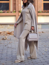 Load image into Gallery viewer, High Neck Slit Sweater Loose Trousers Set for Women