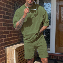 Load image into Gallery viewer, Men'S Solid Color Fashion Casual Short Sleeve Suit