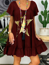 Load image into Gallery viewer, Casual Fashion Pentagram Print Dress