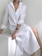 Load image into Gallery viewer, Simple Casual Loose Lapel Maxi Dress