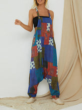 Load image into Gallery viewer, Vintage Printed Sleeveless Loose Overalls Jumpsuit