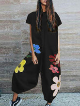 Load image into Gallery viewer, Short Sleeve Floral Print Jumpsuit