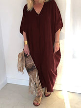 Load image into Gallery viewer, V Short-Sleeved Casual Dress