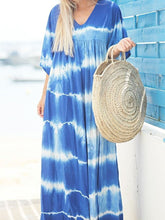 Load image into Gallery viewer, Tie-dye Striped Leisure Vacation Maxi Dress