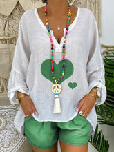 Load image into Gallery viewer, Casual Love Print Short Sleeve Suit