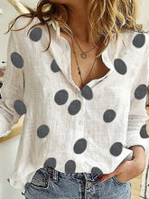 Load image into Gallery viewer, Casual Printed Polka Dots Shirts Long Sleeve Tops