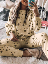 Load image into Gallery viewer, Simple Casual Loose Top Pants Star Print Set
