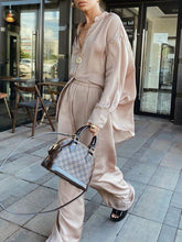 Load image into Gallery viewer, Casual Solid Color Long Sleeve V-neck Two-piece Suit