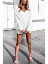 Load image into Gallery viewer, Sexy Casual V-Neck Long Sleeve Top Shorts Suit