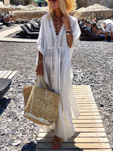Load image into Gallery viewer, V-Neck See Through Vacation Maxi Dress