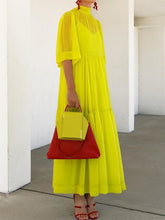 Load image into Gallery viewer, Sexy Solid Color Turtleneck Short Sleeve Dress