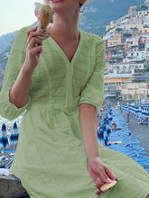 Load image into Gallery viewer, Casual Solid Color V-neck Sleeve Dress