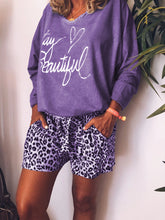 Load image into Gallery viewer, Casual Loose Top Leopard Print Shorts Set