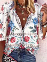 Load image into Gallery viewer, Bohemian Loose Casual Floral Shirt
