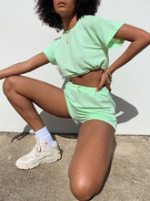 Load image into Gallery viewer, Casual Loose Solid Color Round Neck Waist Two-piece Suit