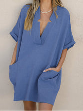 Load image into Gallery viewer, Simple Casual Loose V-Neck Dress