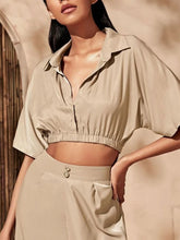 Load image into Gallery viewer, Women's Elegant Lapel Top and High Fork Dress Suits