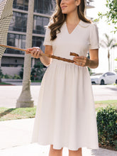Load image into Gallery viewer, Graceful V-neck Loose Midi Dress