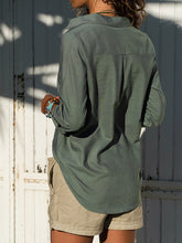 Load image into Gallery viewer, Pure Color Casual Tops Button Up Thin Shirt