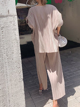 Load image into Gallery viewer, Simple Casual Loose And Comfortable V Neck Top Pants Suit