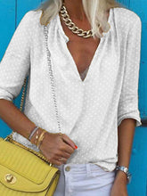 Load image into Gallery viewer, Simple Casual Loose V Neck Polka Dot Printed Shirt