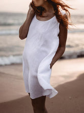 Load image into Gallery viewer, Plus Size Casual Solid Round Neck Sleeveless Pockets Dresses