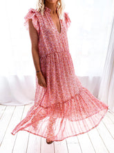 Load image into Gallery viewer, Bohemian Casual Loose Floral V Neck Dress