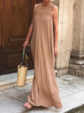 Load image into Gallery viewer, Casual Solid Color Sleeveless Round Neck Dress