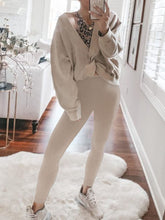 Load image into Gallery viewer, Two-piece Suit with Fashionable Top and Solid Color Tights