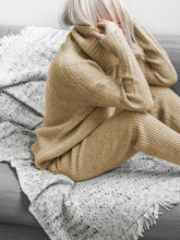 Load image into Gallery viewer, Simple Casual Loose Top Pants Knit Suit