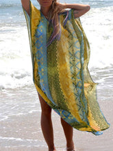 Load image into Gallery viewer, Casual Chiffon Print Short Sleeve Plus Size Maxi Dress