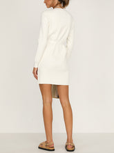 Load image into Gallery viewer, Round Neck Solid Color Long Sleeve Loose Dress