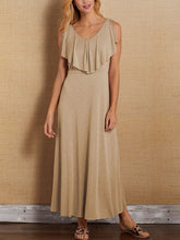 Load image into Gallery viewer, Elegant And Simple V Neck Maxi Dress